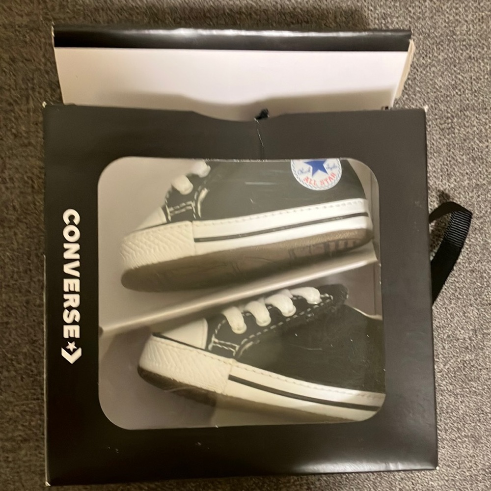 CONVERSE size 1 baby shoes still have original box never worn